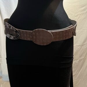 Chico's Crocodile Pattern Belt - Brown